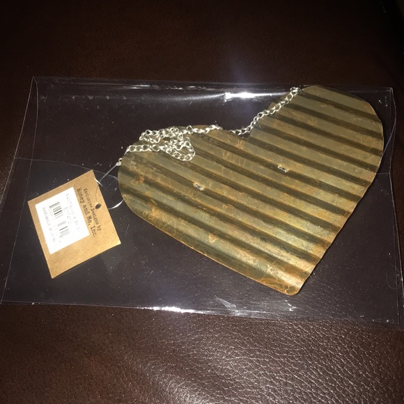 Honey and Me- 'Grateful' heart- silver tin rustic metal vintage style decor- NWT - Picture 4 of 5